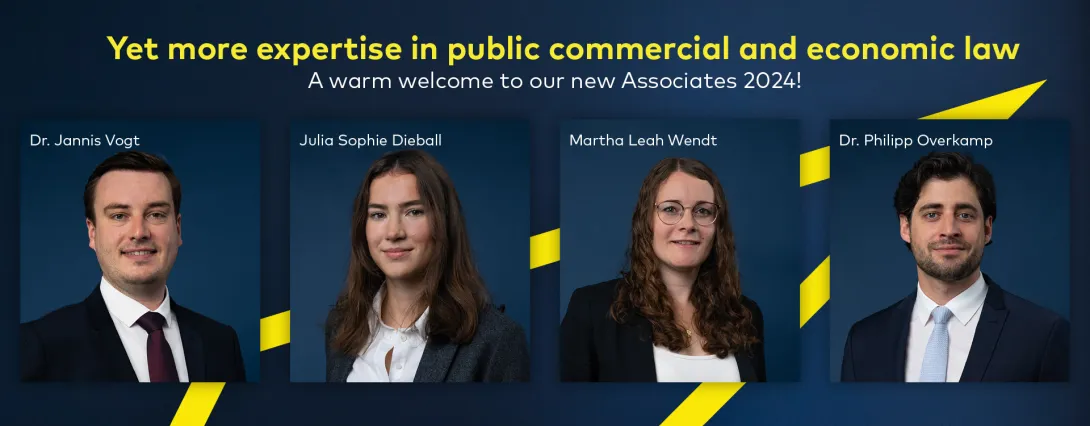 News image New Associates: Dr Jannis Vogt, Matha Wendt LL.M, Julia Sophie Dieball, Dr Philipp Overkamp